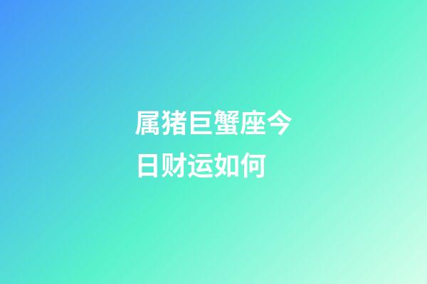 属猪巨蟹座今日财运如何-第1张-星座运势-玄机派