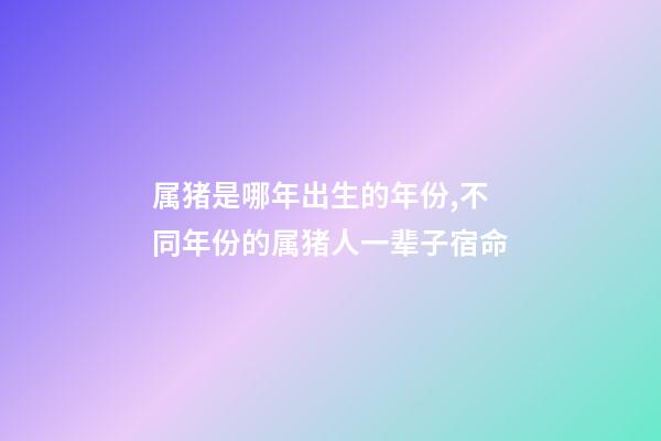 属猪是哪年出生的年份,不同年份的属猪人一辈子宿命-第1张-观点-玄机派