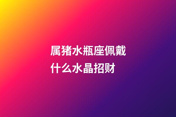 属猪水瓶座佩戴什么水晶招财