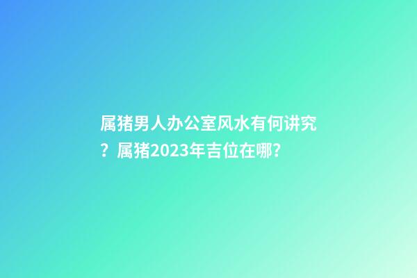 属猪男人办公室风水有何讲究？属猪2023年吉位在哪？
