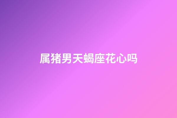 属猪男天蝎座花心吗