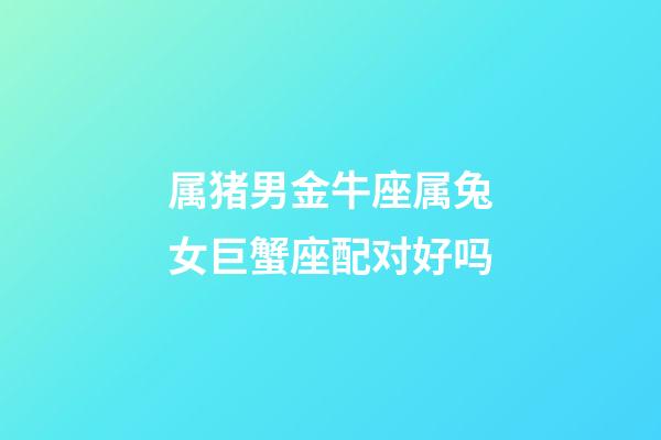 属猪男金牛座属兔女巨蟹座配对好吗-第1张-星座运势-玄机派