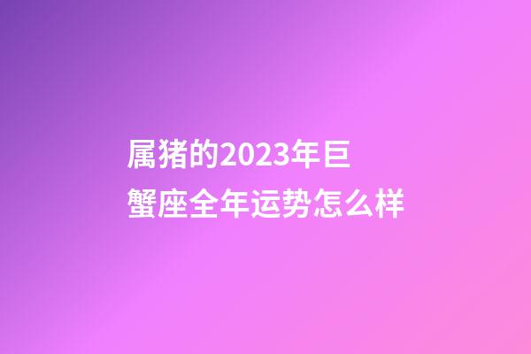 属猪的2023年巨蟹座全年运势怎么样-第1张-星座运势-玄机派