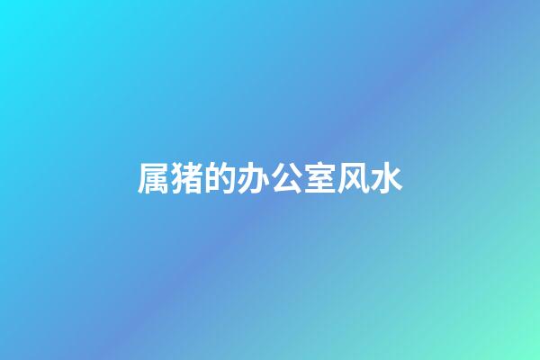 属猪的办公室风水