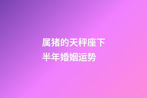 属猪的天秤座下半年婚姻运势-第1张-星座运势-玄机派