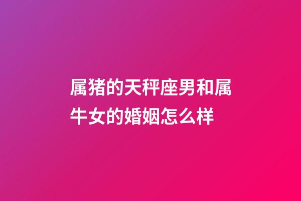 属猪的天秤座男和属牛女的婚姻怎么样-第1张-星座运势-玄机派