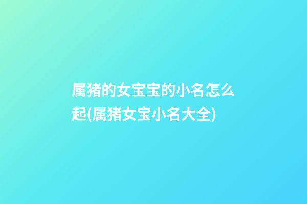 属猪的女宝宝的小名怎么起(属猪女宝小名大全)