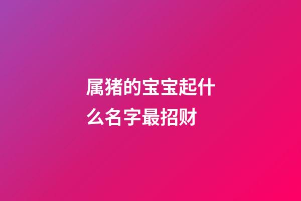 属猪的宝宝起什么名字最招财