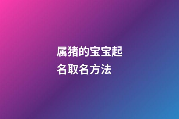 属猪的宝宝起名取名方法