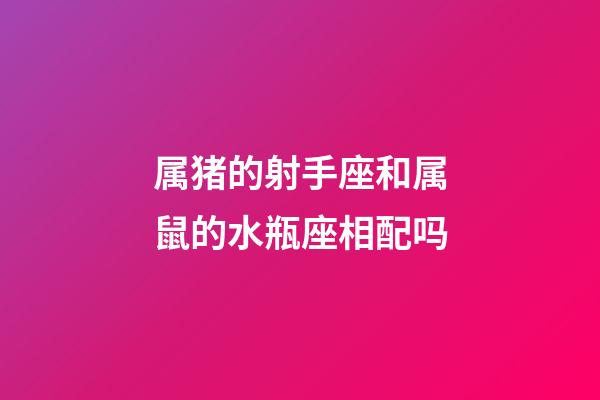 属猪的射手座和属鼠的水瓶座相配吗-第1张-星座运势-玄机派