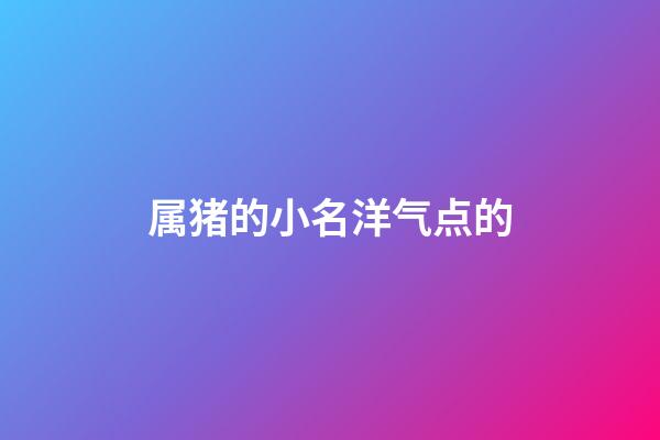 属猪的小名洋气点的