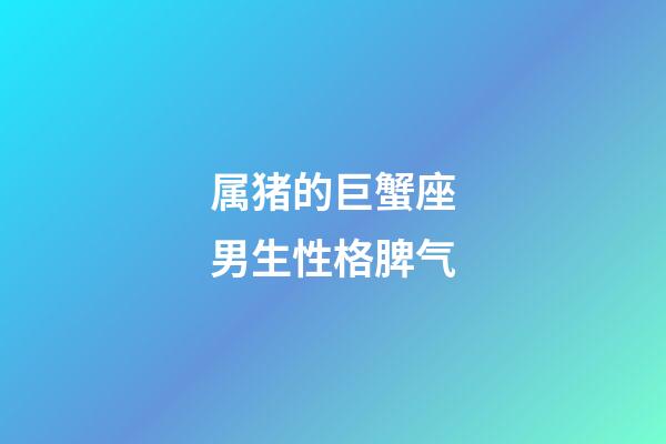 属猪的巨蟹座男生性格脾气-第1张-星座运势-玄机派