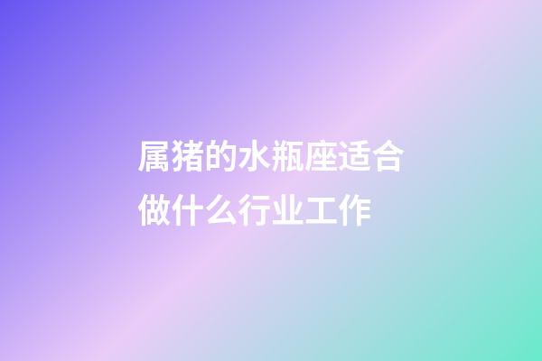 属猪的水瓶座适合做什么行业工作-第1张-星座运势-玄机派
