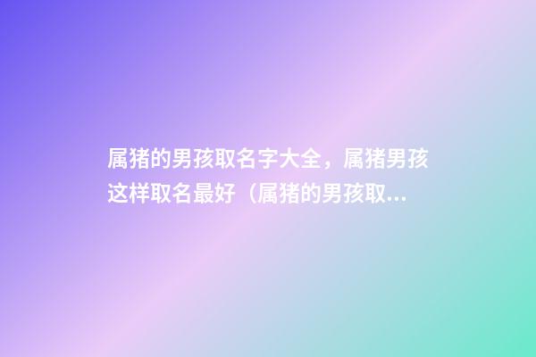 属猪的男孩取名字大全，属猪男孩这样取名最好（属猪的男孩取名字大全,属猪男孩这样取名最好吗）