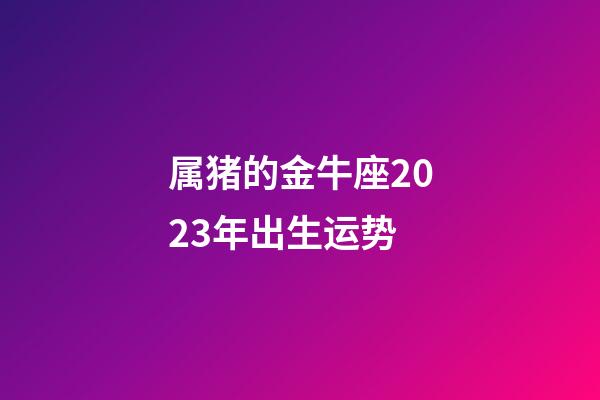 属猪的金牛座2023年出生运势-第1张-星座运势-玄机派