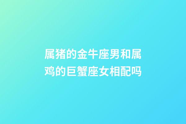 属猪的金牛座男和属鸡的巨蟹座女相配吗-第1张-星座运势-玄机派