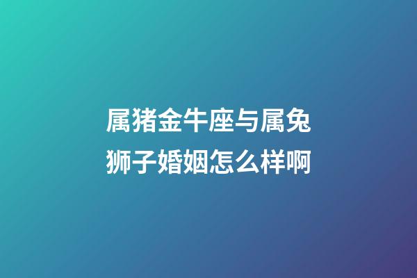属猪金牛座与属兔狮子婚姻怎么样啊