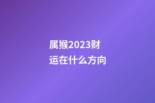 属猴2023财运在什么方向