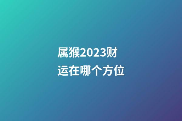 属猴2023财运在哪个方位