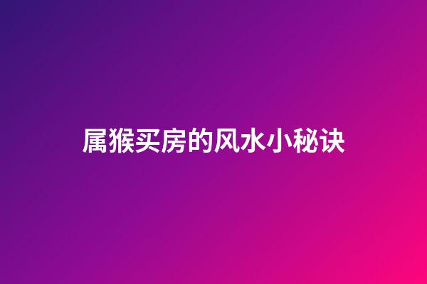 属猴买房的风水小秘诀