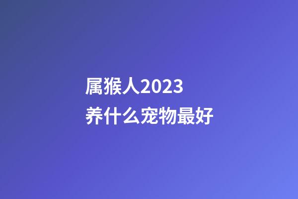 属猴人2023养什么宠物最好