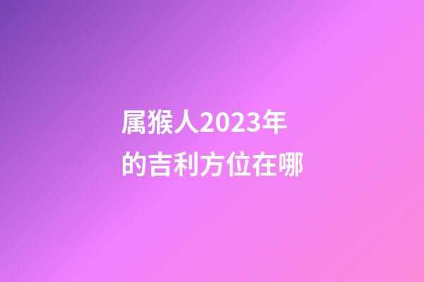属猴人2023年的吉利方位在哪