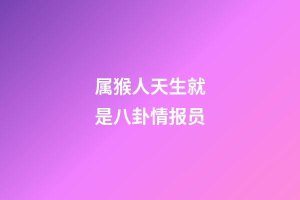 属猴人天生就是八卦情报员