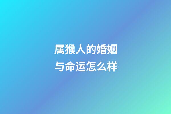 属猴人的婚姻与命运怎么样