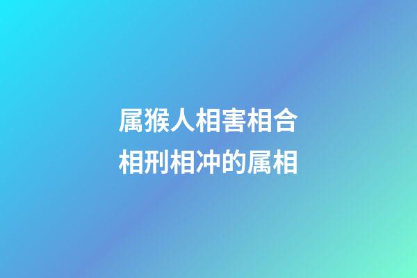 属猴人相害相合相刑相冲的属相