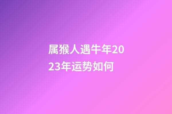 属猴人遇牛年2023年运势如何