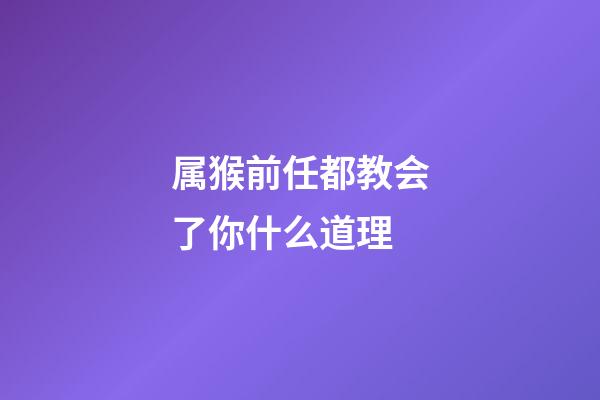 属猴前任都教会了你什么道理