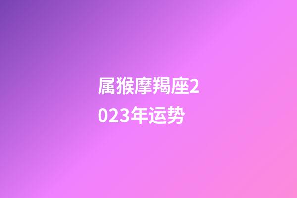 属猴摩羯座2023年运势