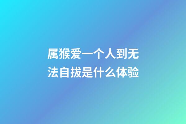 属猴爱一个人到无法自拔是什么体验