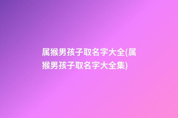 属猴男孩子取名字大全(属猴男孩子取名字大全集)