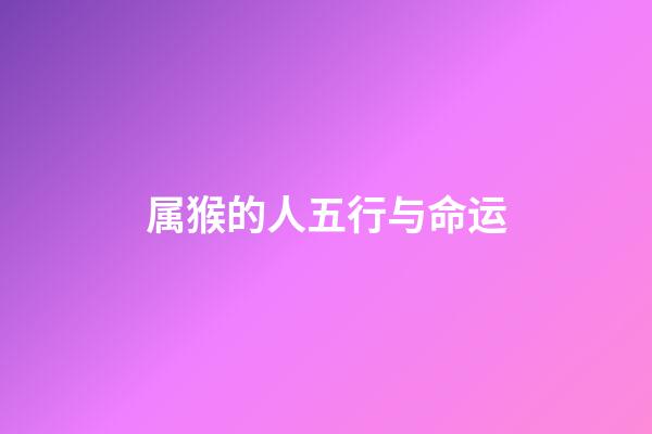属猴的人五行与命运