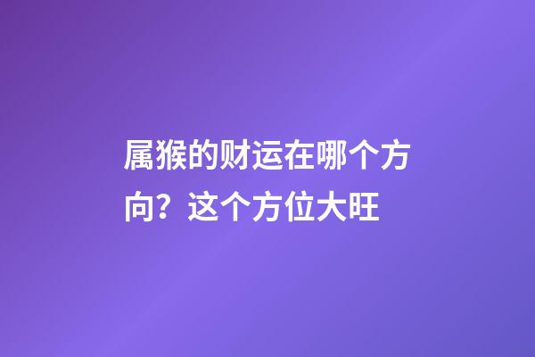 属猴的财运在哪个方向？这个方位大旺