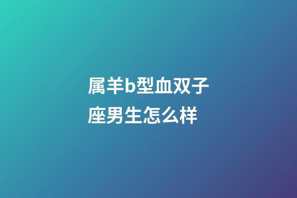 属羊b型血双子座男生怎么样-第1张-星座运势-玄机派