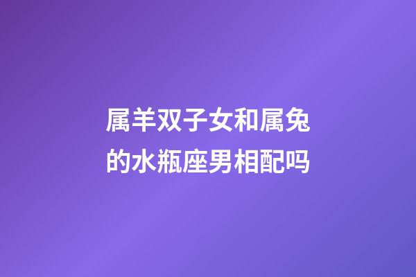 属羊双子女和属兔的水瓶座男相配吗-第1张-星座运势-玄机派