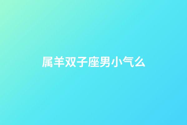 属羊双子座男小气么-第1张-星座运势-玄机派