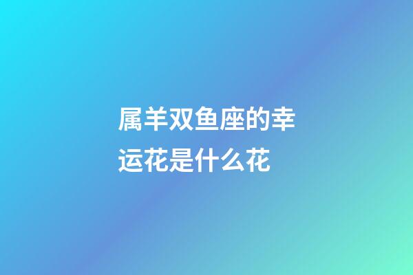 属羊双鱼座的幸运花是什么花