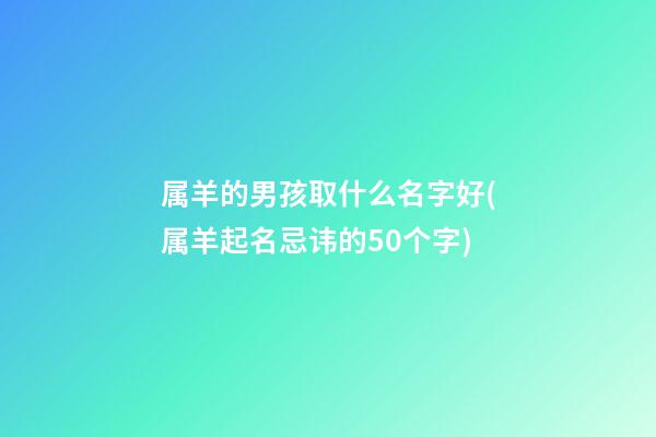 属羊的男孩取什么名字好(属羊起名忌讳的50个字)