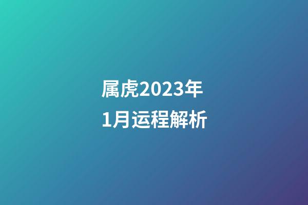 属虎2023年1月运程解析