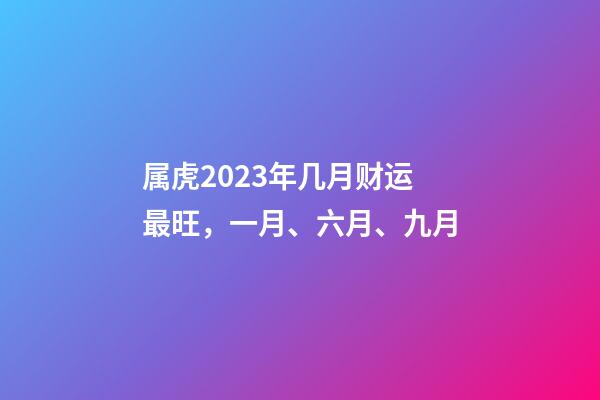 属虎2023年几月财运最旺，一月、六月、九月