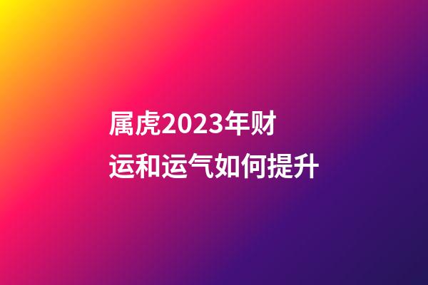 属虎2023年财运和运气如何提升