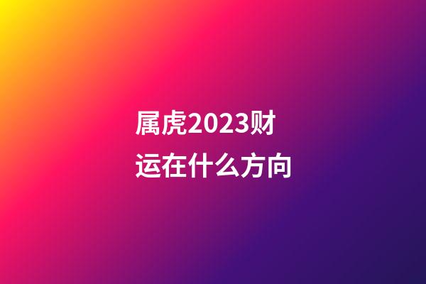 属虎2023财运在什么方向
