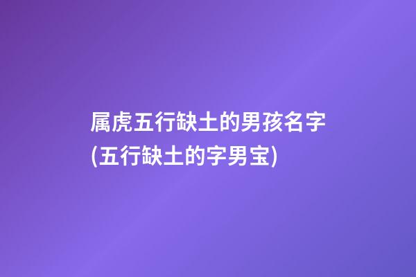 属虎五行缺土的男孩名字(五行缺土的字男宝)