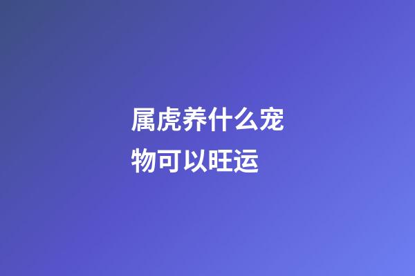 属虎养什么宠物可以旺运
