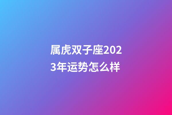 属虎双子座2023年运势怎么样