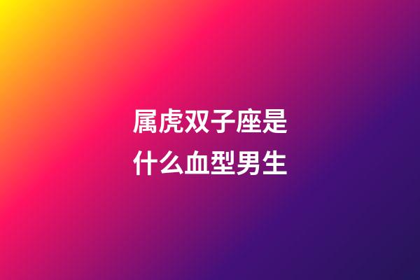 属虎双子座是什么血型男生-第1张-星座运势-玄机派