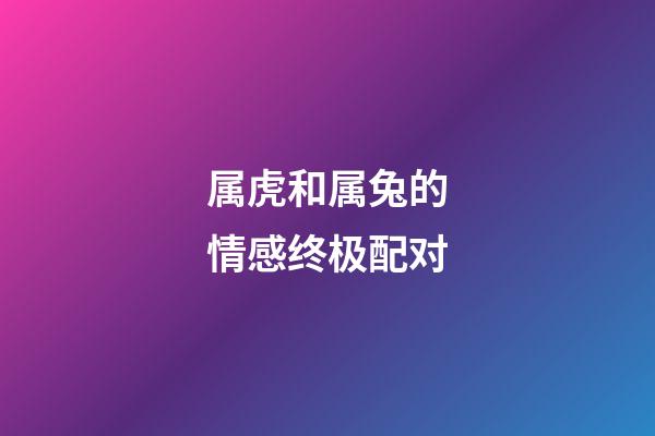 属虎和属兔的情感终极配对